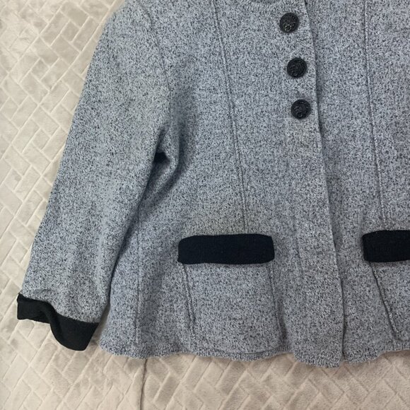 Jennifer Roberts Womens 12 Jacket Gray Wool Blend 3/4 Sleeve Contemporary Modest - Picture 3 of 16